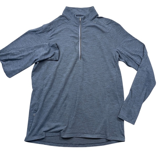 lululemon athletica Other - Lululemon XL Men’s Blue Long Sleeve Polo 1/2 Zip with Zippered Pockets